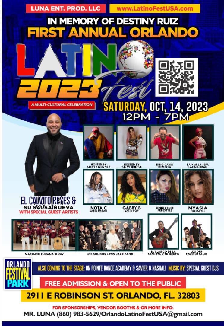 latinofest poster with lineup and sponsor info